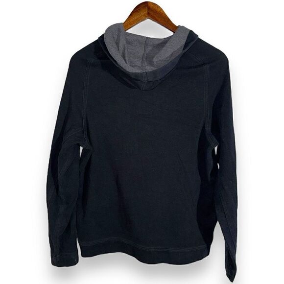 Black Wolsey Cotton Pullover Hoodie Size L - Picture 12 of 12